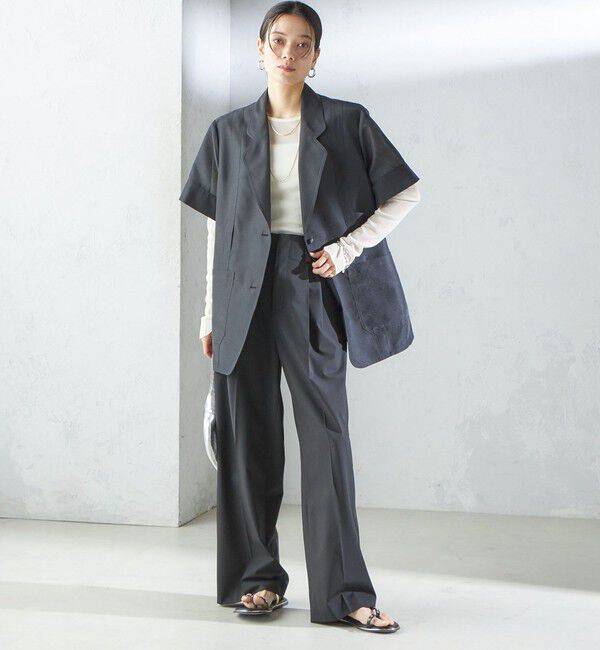 SHIPS for women「【SHIPS別注】APUPIL:〈洗濯機可能〉シアー 半袖 ジャケット」|テーラードジャケット|