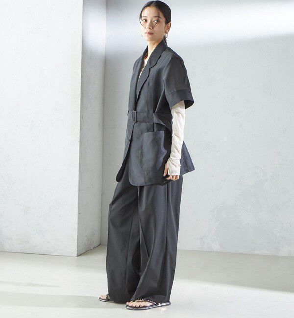 SHIPS for women「【SHIPS別注】APUPIL:〈洗濯機可能〉シアー 半袖 ジャケット」|テーラードジャケット|