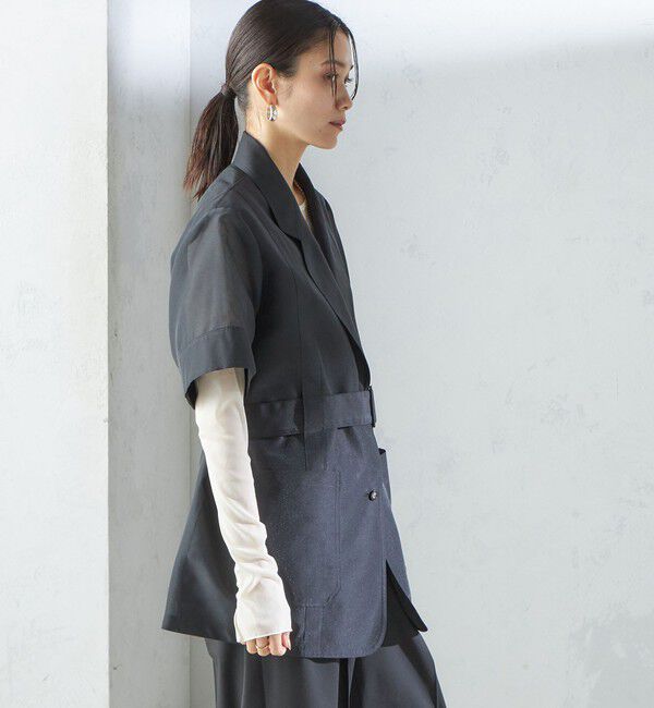 SHIPS for women「【SHIPS別注】APUPIL:〈洗濯機可能〉シアー 半袖 ジャケット」|テーラードジャケット|