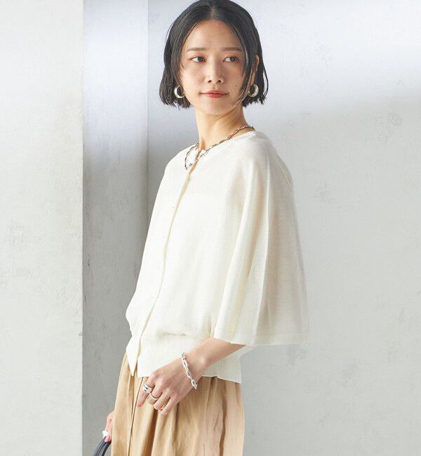 SHIPS for women「〈手洗い可能〉ホール ガーメント ケープ デザイン カーディガン」|カーディガン|