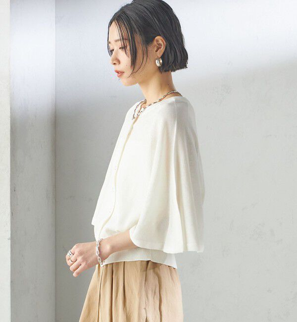 SHIPS for women「〈手洗い可能〉ホール ガーメント ケープ デザイン カーディガン」|カーディガン|