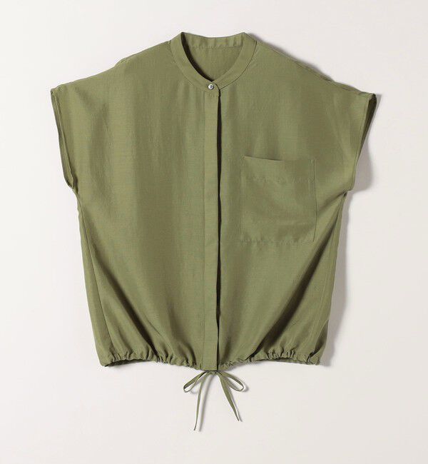 SHIPS any「SHIPS any:〈洗濯機可能〉グロッシー ドロスト バンドカラー フレンチ シャツ」|シャツ・ブラウス|