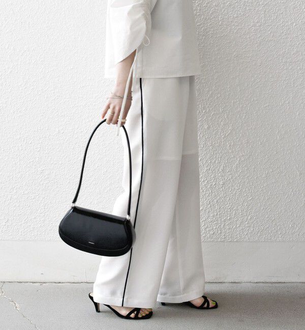 SHIPS any「SHIPS any:〈手洗い可能〉カラミ メッシュ サイドライン イージー ワイド パンツ」|その他|ホワイト