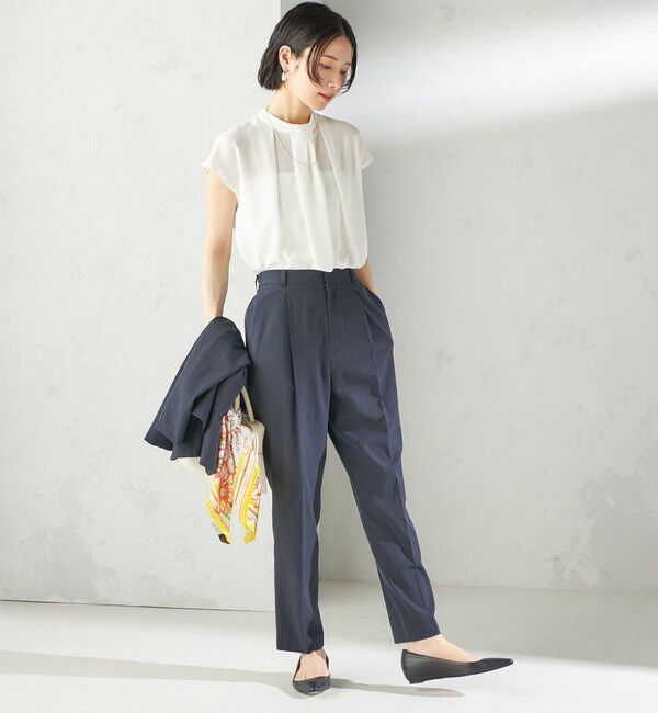 SHIPS for women「〈手洗い可能〉タック タイ フレンチ スリーブ ブラウス」|シャツ・ブラウス|