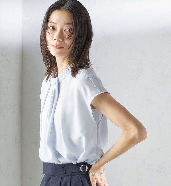 SHIPS for women「〈手洗い可能〉タック タイ フレンチ スリーブ ブラウス」|シャツ・ブラウス|