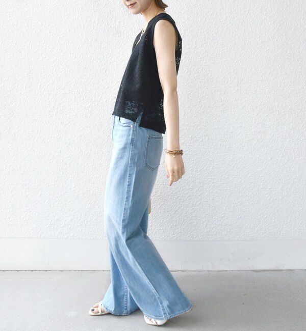 SHIPS for women「〈手洗い可能〉オーガニック コットン レース ノースリーブ プルオーバー」|タンクトップ|