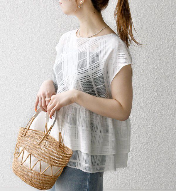 SHIPS any「SHIPS any:〈洗濯機可能〉シアー チェック ティアード ペプラム 2WAY ブラウス」|シャツ・ブラウス|