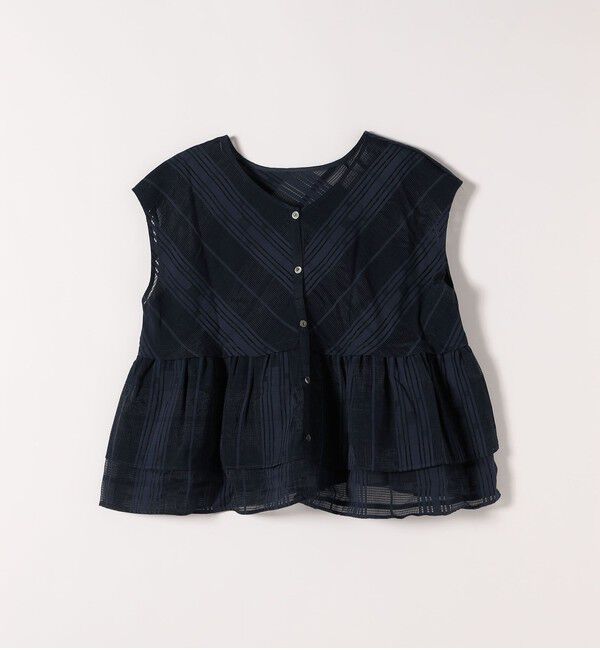 SHIPS any「SHIPS any:〈洗濯機可能〉シアー チェック ティアード ペプラム 2WAY ブラウス」|シャツ・ブラウス|