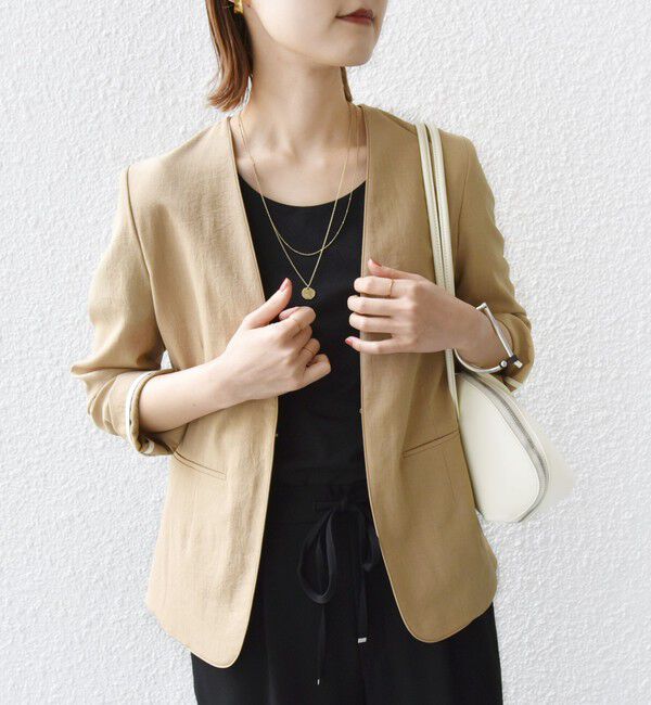 SHIPS for women「〈手洗い可能〉FUNCTIONAL カラーレス ジャケット（セットアップ対応）」|ノーカラージャケット|