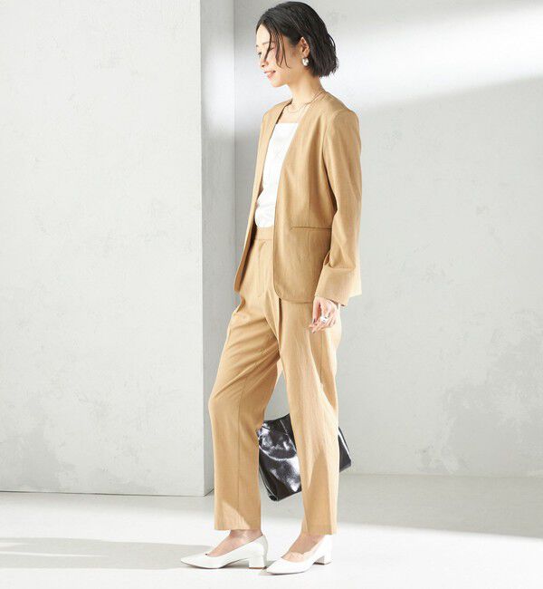 SHIPS for women「〈手洗い可能〉FUNCTIONAL カラーレス ジャケット（セットアップ対応）」|ノーカラージャケット|