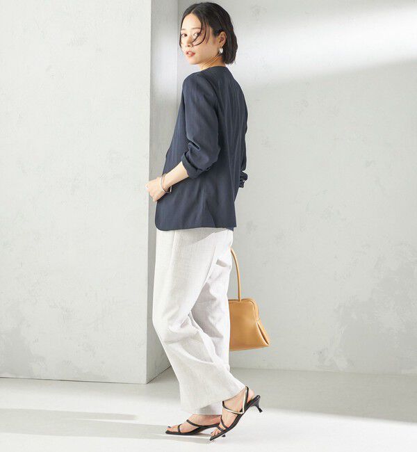 SHIPS for women「〈手洗い可能〉FUNCTIONAL カラーレス ジャケット（セットアップ対応）」|ノーカラージャケット|