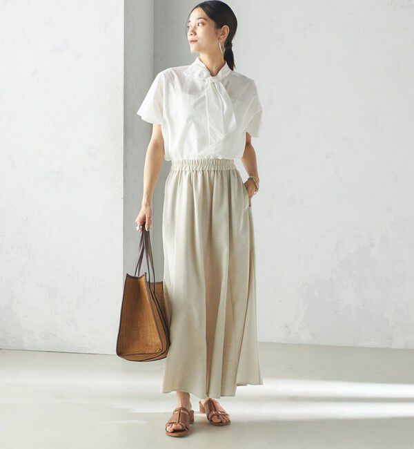 SHIPS for women「小泉里子コラボ:〈手洗い可能〉スラブ 綿麻混 スカート」|スカート|
