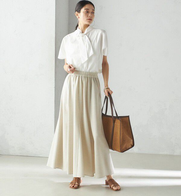 SHIPS for women「小泉里子コラボ:〈手洗い可能〉スラブ 綿麻混 スカート」|スカート|