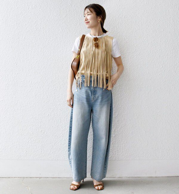 SHIPS any「bon_meur:〈手洗い可能〉フリンジ チャーム ノースリーブ プルオーバー」|ベスト・ジレ|