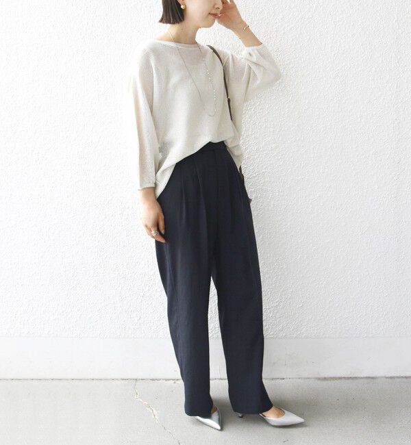 SHIPS for women「〈手洗い可能〉ペーパー パフ スリーブ 半袖 ニット」|ニット・セーター|