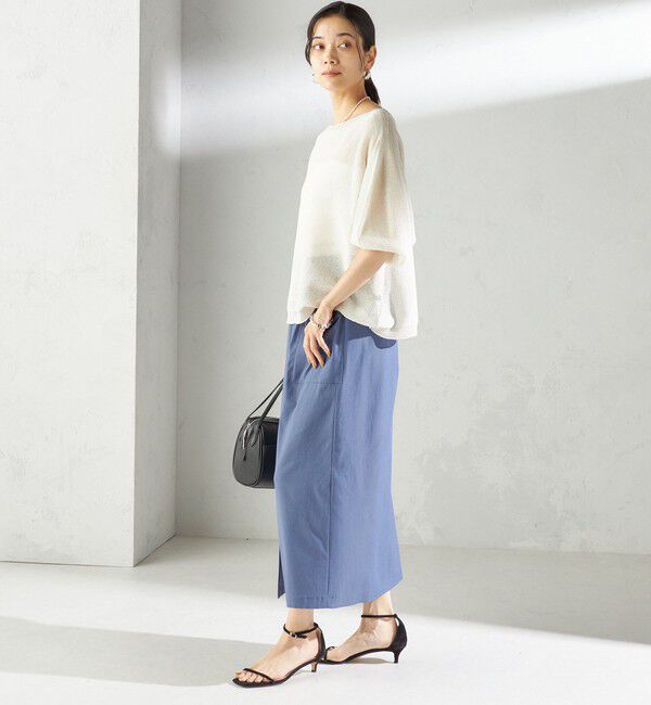 SHIPS for women「〈手洗い可能〉ペーパー パフ スリーブ 半袖 ニット」|ニット・セーター|