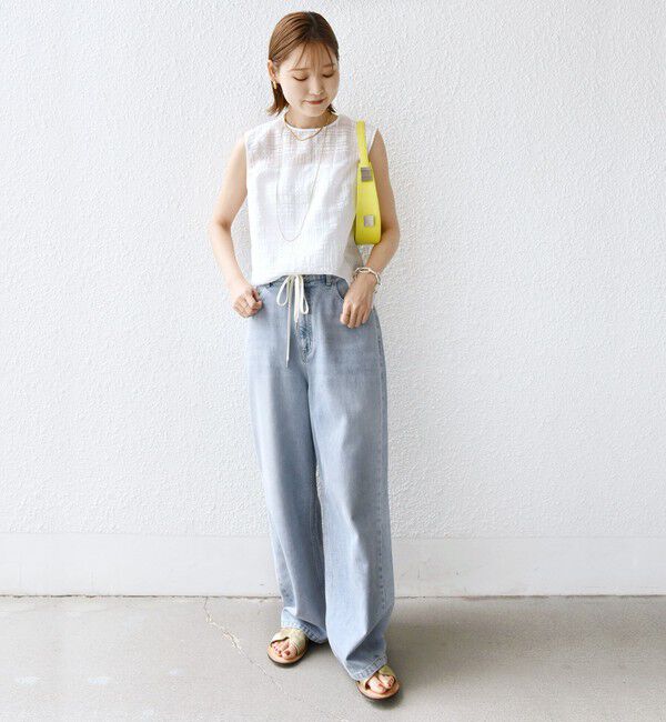 SHIPS for women「〈手洗い可能〉シアー チェック ジャカード ノースリーブ ブラウス」|シャツ・ブラウス|