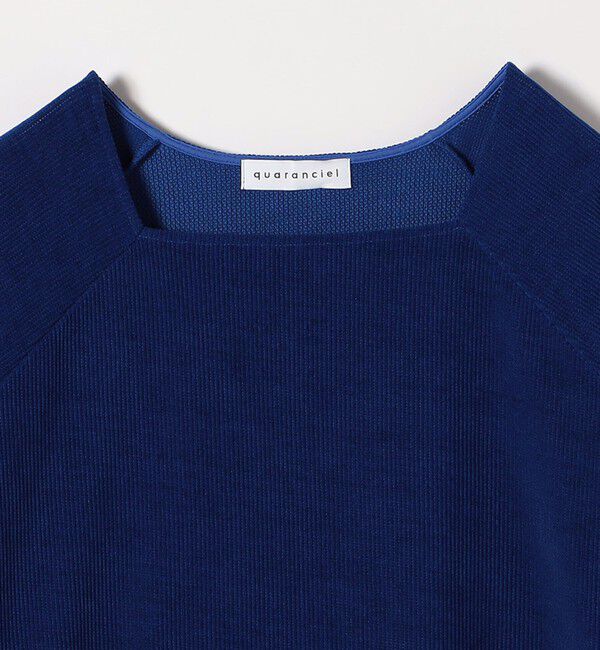 quaranciel「quaranciel:〈洗濯機可能〉ポリエステル ベロア スクエア ネック プルオーバー」|Tシャツ・カットソー|