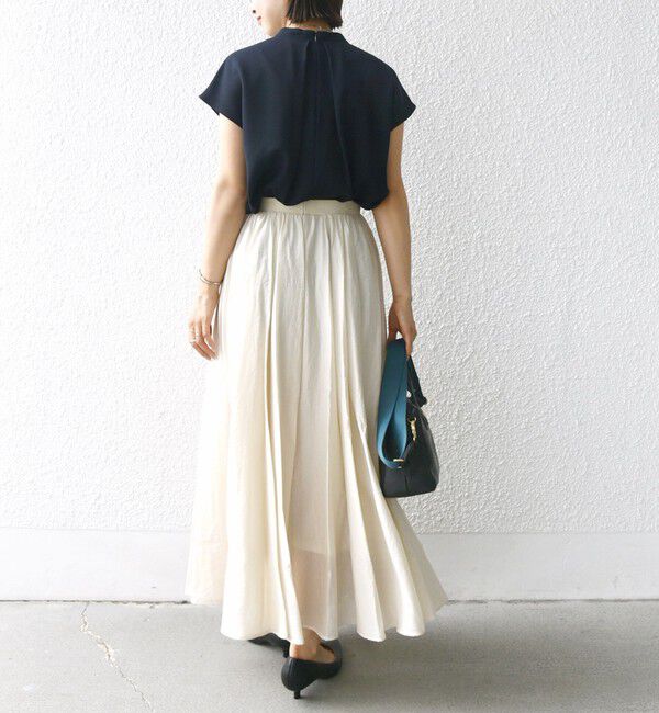 SHIPS for women「〈手洗い可能〉ウエスト ゴム ボリューム フレア ロング スカート」|スカート|