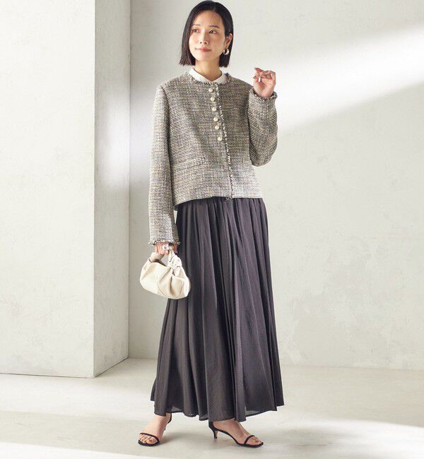 SHIPS for women「〈手洗い可能〉ウエスト ゴム ボリューム フレア ロング スカート」|スカート|