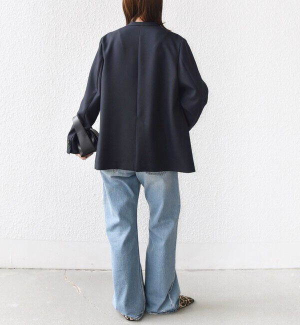 SHIPS for women「〈手洗い可能〉TUMUGITO(R) シャーク ツイード カラーレス ジャケット」|ノーカラージャケット|