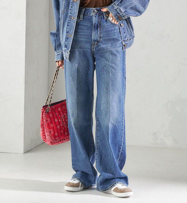 SHIPS for women「Levi&rsquo;s:RIBCAGE WIDE LEG」|デニム|ロイヤルブルー