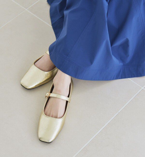 quaranciel「quaranciel: ストラップ スクエア フラット シューズ」|パンプス|