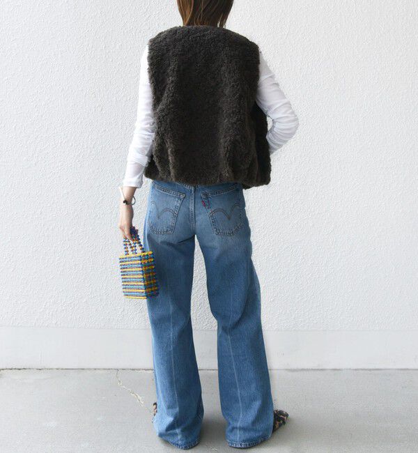 SHIPS for women「ランダム ファー ショート ジレ」|ベスト・ジレ|