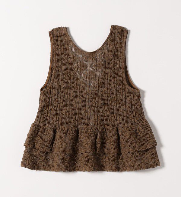 SHIPS any「SHIPS any:〈手洗い可能〉フラワー メッシュ 2WAY ティアード ペプラム ベスト」|ベスト・ジレ|