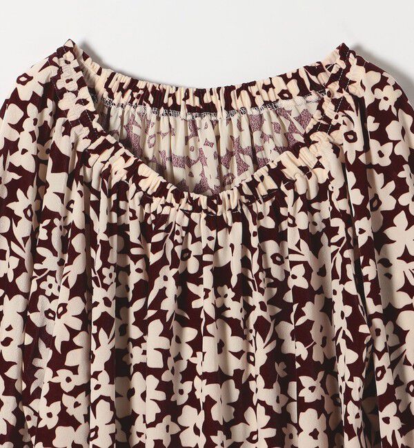 SHIPS any「SHIPS any:〈洗濯機可能〉フラワー ポリエステル ベロア シャーリング ブラウス」|シャツ・ブラウス|