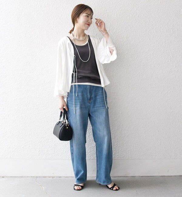 SHIPS any「SHIPS any:〈洗濯機可能〉ラッフル リボン ピンタック フレアスリーブ ブラウス」|シャツ・ブラウス|