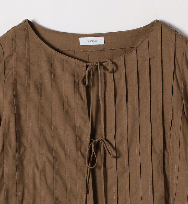 SHIPS any「SHIPS any:〈洗濯機可能〉ラッフル リボン ピンタック フレアスリーブ ブラウス」|シャツ・ブラウス|