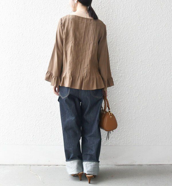 SHIPS any「SHIPS any:〈洗濯機可能〉ラッフル リボン ピンタック フレアスリーブ ブラウス」|シャツ・ブラウス|