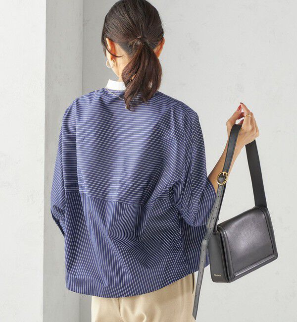 SHIPS for women「〈手洗い可能〉綿 ポリエステル ストライプ 羽織 シャツ」|シャツ・ブラウス|