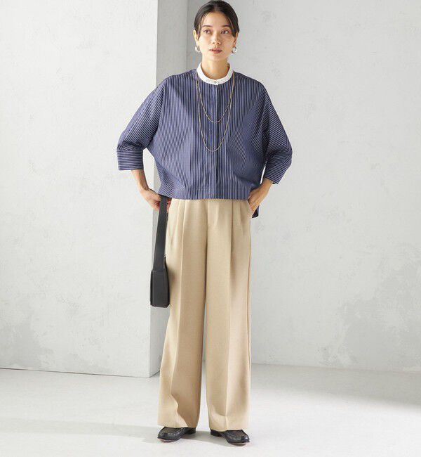 SHIPS for women「〈手洗い可能〉綿 ポリエステル ストライプ 羽織 シャツ」|シャツ・ブラウス|