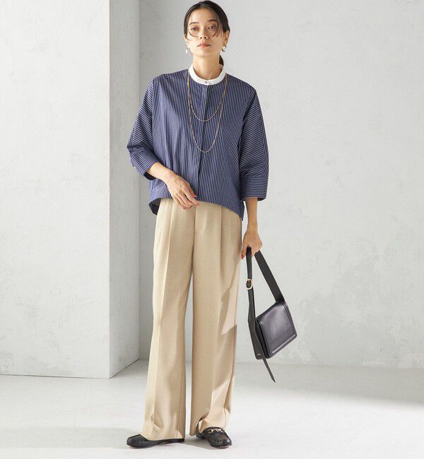 SHIPS for women「〈手洗い可能〉綿 ポリエステル ストライプ 羽織 シャツ」|シャツ・ブラウス|