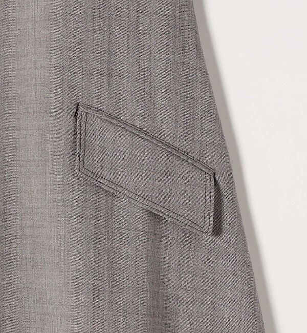 quaranciel「quaranciel:〈洗濯機可能〉ウーステッド ステッチワーク ポケット フレア Vネック ワンピース」|ワンピース|