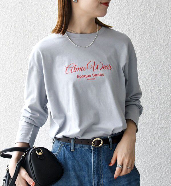 SHIPS any「【SHIPS any別注】MONMIMI:〈洗濯機可能〉ロゴ プリント ロンTEE 25AW」|Tシャツ・カットソー|