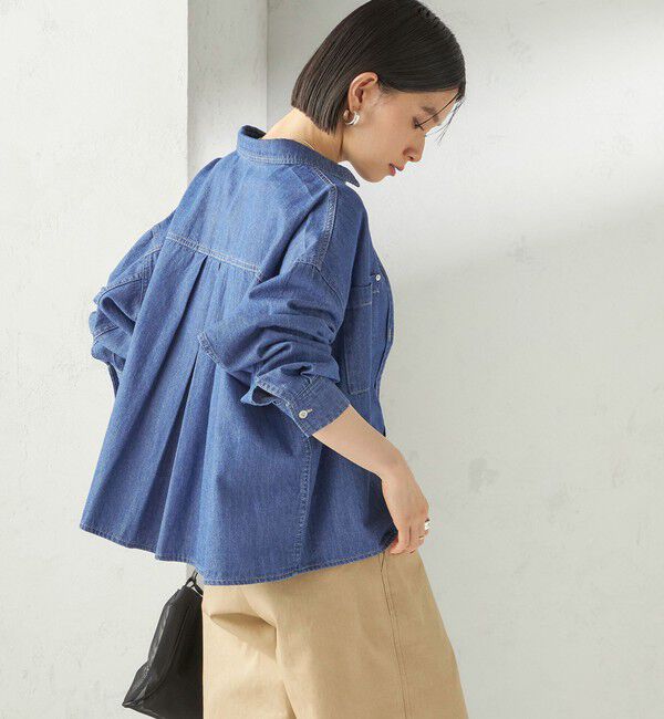 SHIPS for women「〈洗濯機可能〉ライトオンス デニム ショート シャツ」|シャツ・ブラウス|