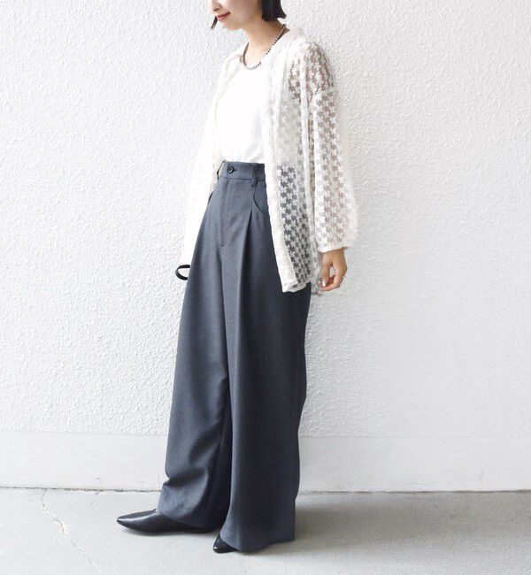 SHIPS for women「〈手洗い可能〉フラワー チュール 刺繍 シャツ」|シャツ・ブラウス|