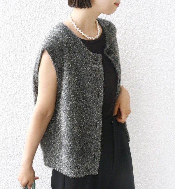 SHIPS for women「〈手洗い可能〉ラメ ニット ベスト」|ベスト・ジレ|
