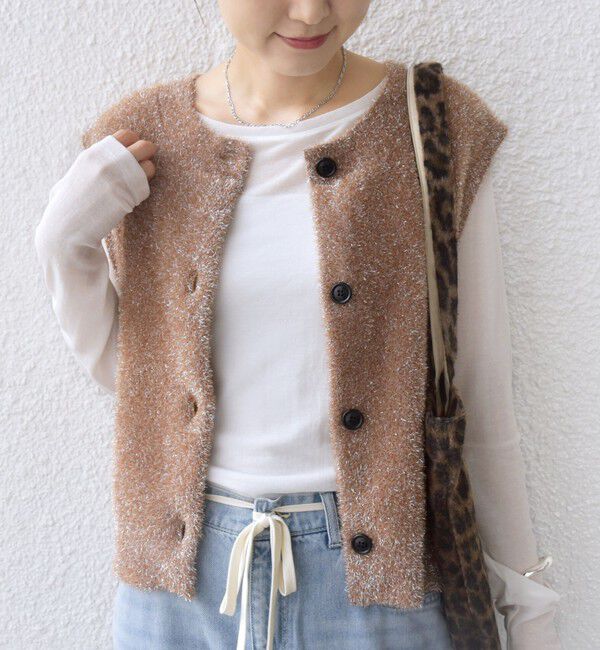 SHIPS for women「〈手洗い可能〉ラメ ニット ベスト」|ベスト・ジレ|