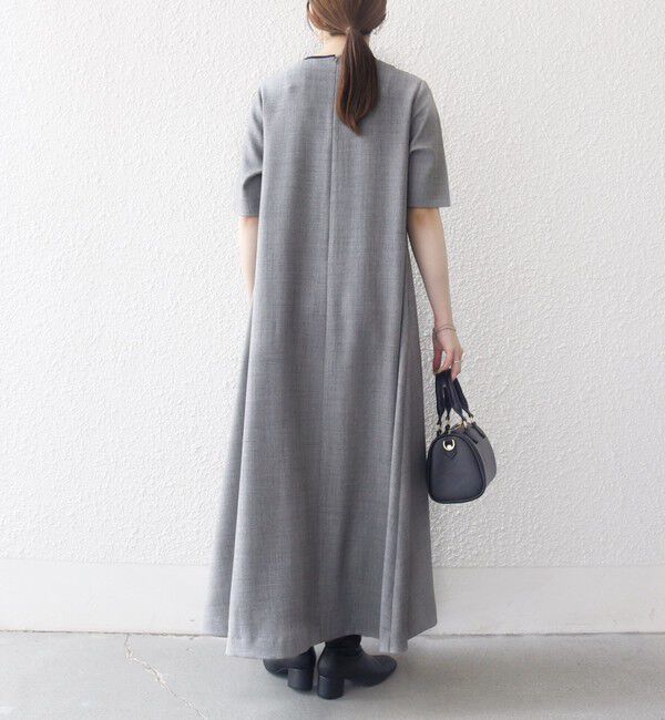 SHIPS any「SHIPS any:〈洗濯機可能〉ウーステッド パイピング ボタン フレア ワンピース」|ワンピース|