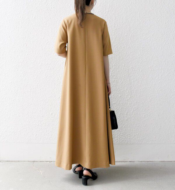 SHIPS any「SHIPS any:〈洗濯機可能〉ウーステッド パイピング ボタン フレア ワンピース」|ワンピース|