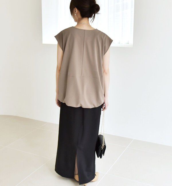 quaranciel「quaranciel:〈手洗い可能〉カット ジョーゼット ドロスト ジップ ベスト」|ベスト・ジレ|