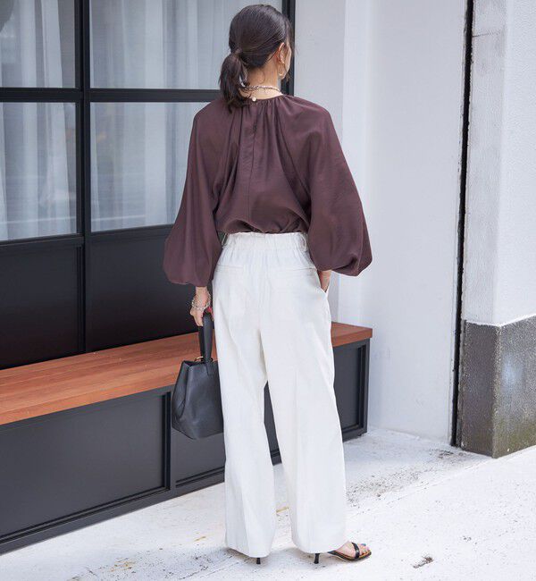 SHIPS for women「〈手洗い可能〉シアー バンブー ギャザー ブラウス」|シャツ・ブラウス|