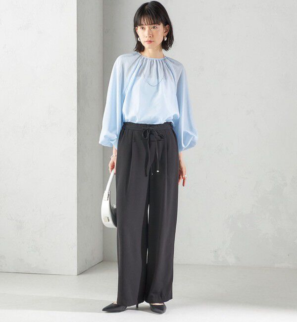 SHIPS for women「〈手洗い可能〉シアー バンブー ギャザー ブラウス」|シャツ・ブラウス|