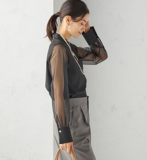 SHIPS for women「〈手洗い可能〉シアー 袖 ポケット デザイン シャツ」|シャツ・ブラウス|