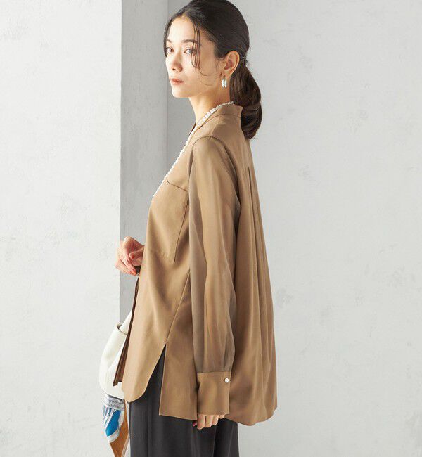 SHIPS for women「〈手洗い可能〉シアー 袖 ポケット デザイン シャツ」|シャツ・ブラウス|