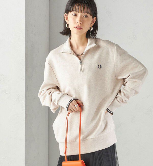 SHIPS for women「FRED PERRY: M3574 HALF ZIP SHIRT」|スウェット・ジャージ|ベージュ